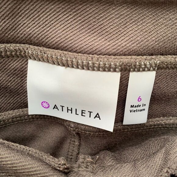 Athleta Size 6 Green Trailsetter Ponte Moto Pants Skinny Leg Athleisure 153249 - Picture 3 of 4